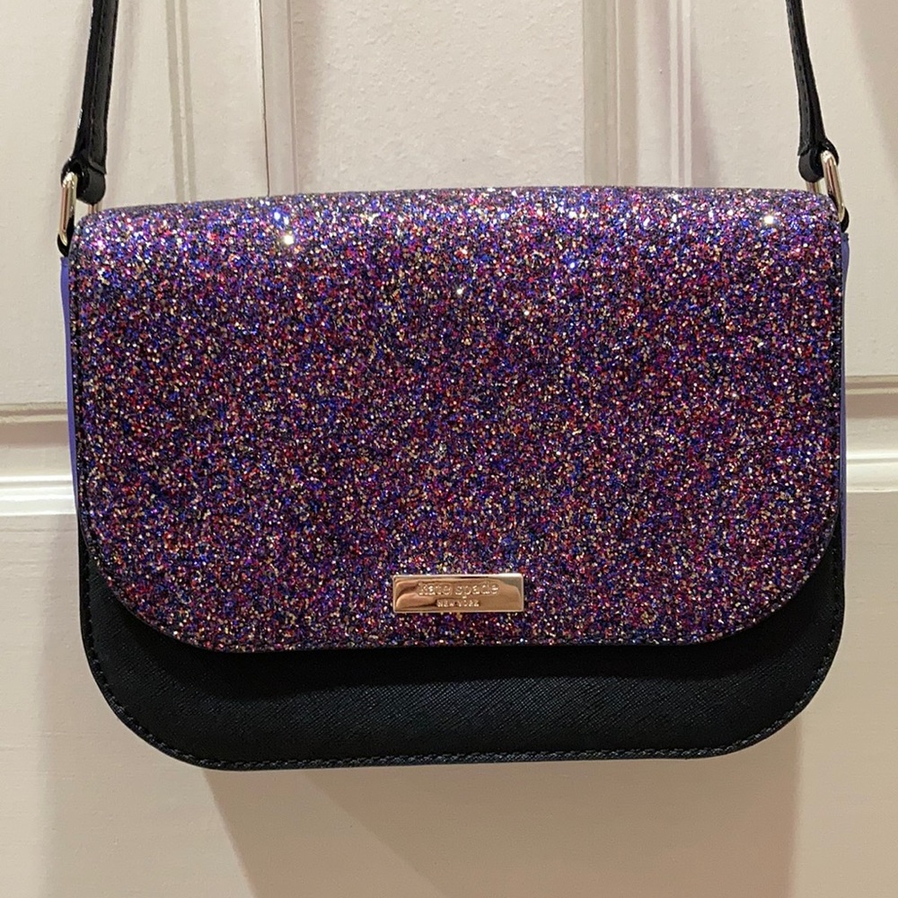 NWOT Kate Spade Glitter Black Crossbody Purse Bag